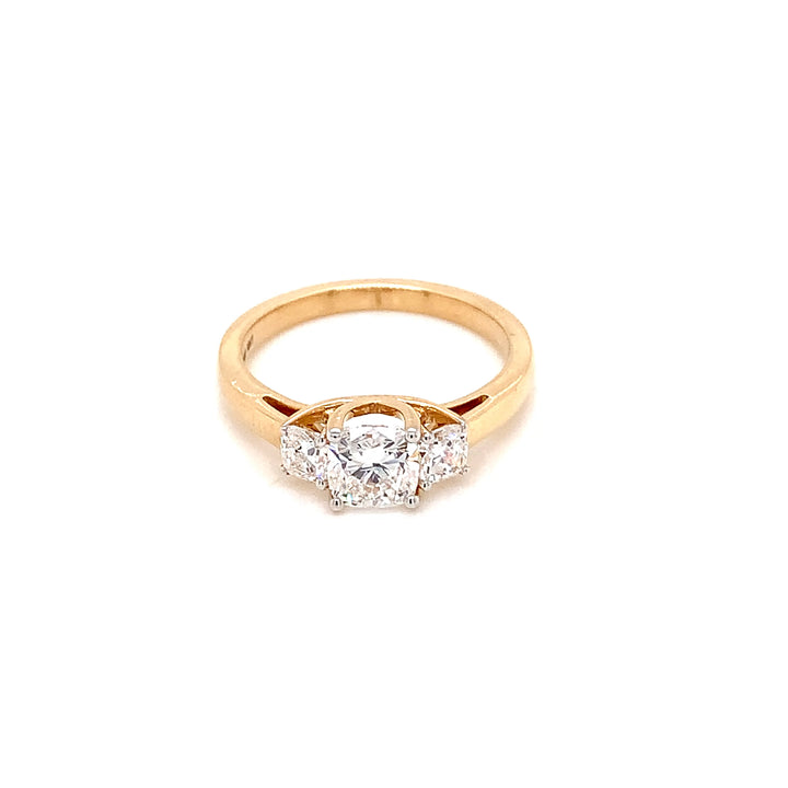 18K YG LAB Grown Diamond Cluster Ring-1pc