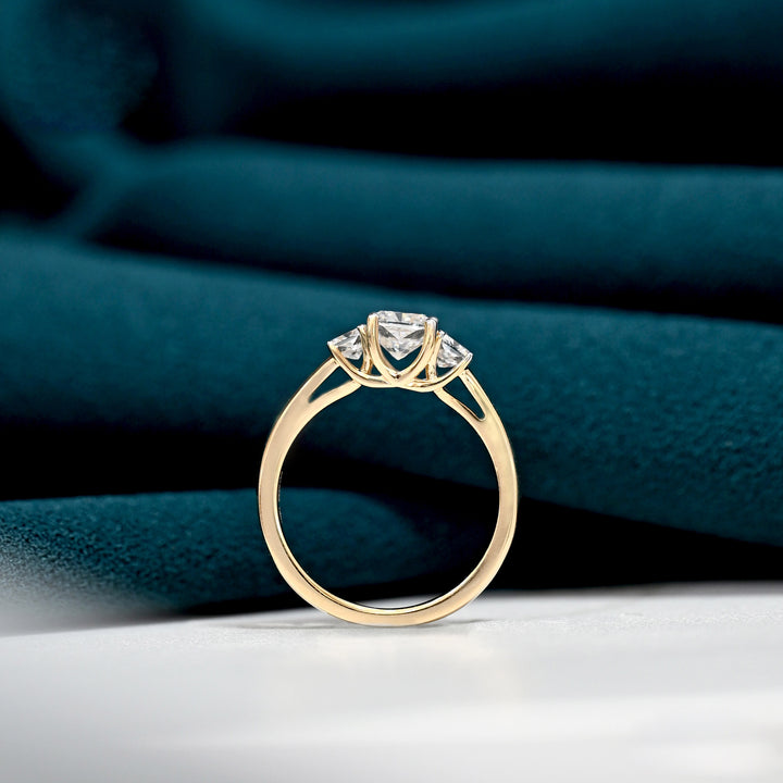 18K YG LAB Grown Diamond Cluster Ring-1pc