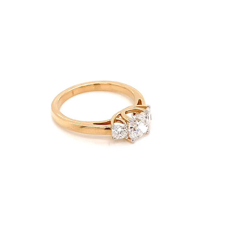 18K YG LAB Grown Diamond Cluster Ring-1pc