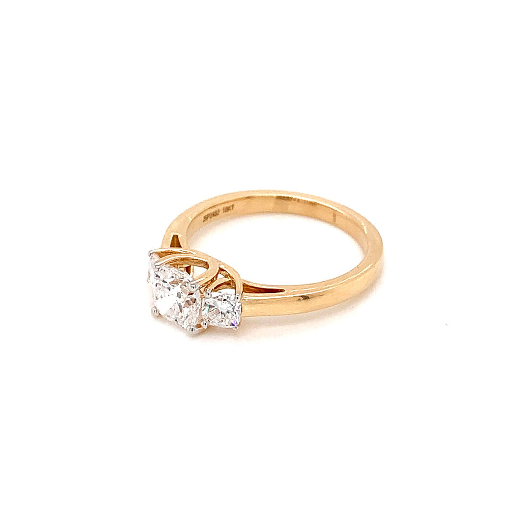 18K YG LAB Grown Diamond Cluster Ring-1pc