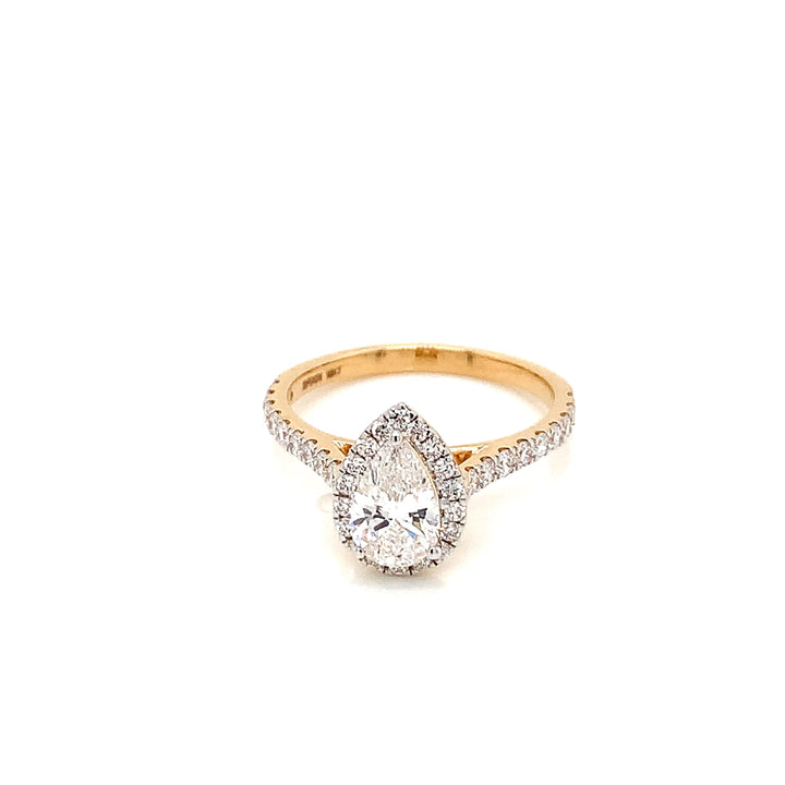 18K YG LAB Grown Diamond Cluster Ring-1pc