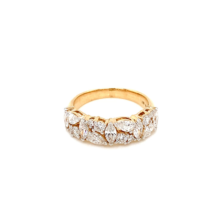 18K YG LAB Grown Diamond Cluster Ring-1pc