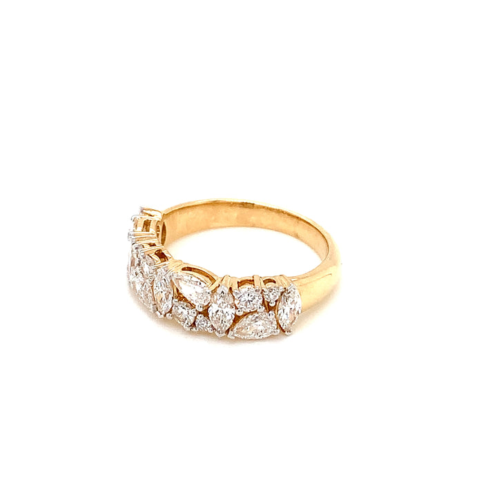 18K YG LAB Grown Diamond Cluster Ring-1pc