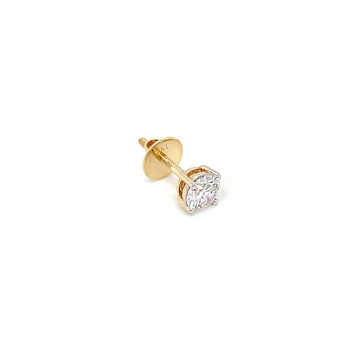 14K YG LAB Grown Diamond Stud Earring-1 pcs