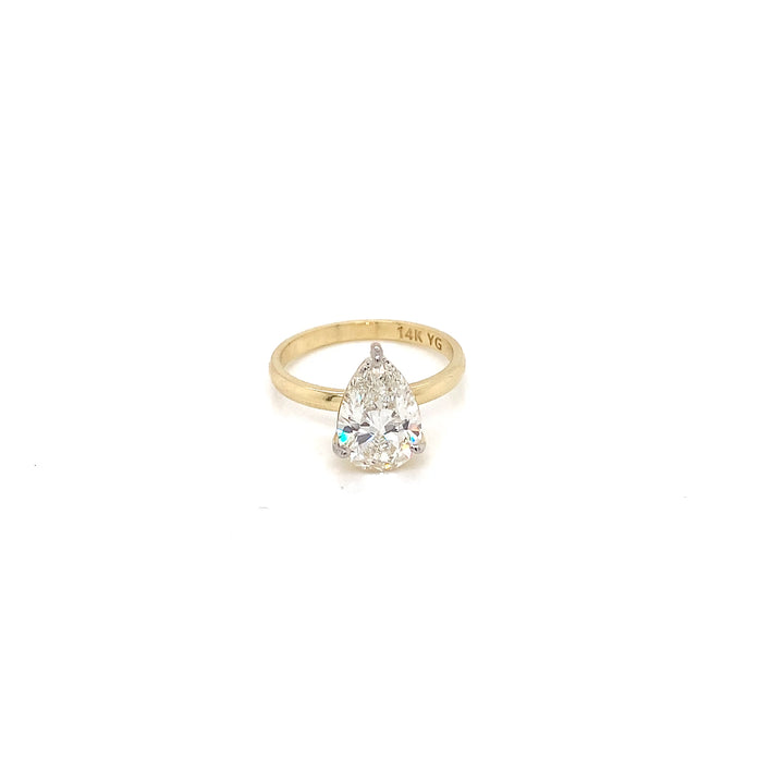 14K YG Lab Pear Shape  Diamond Ring-1pc