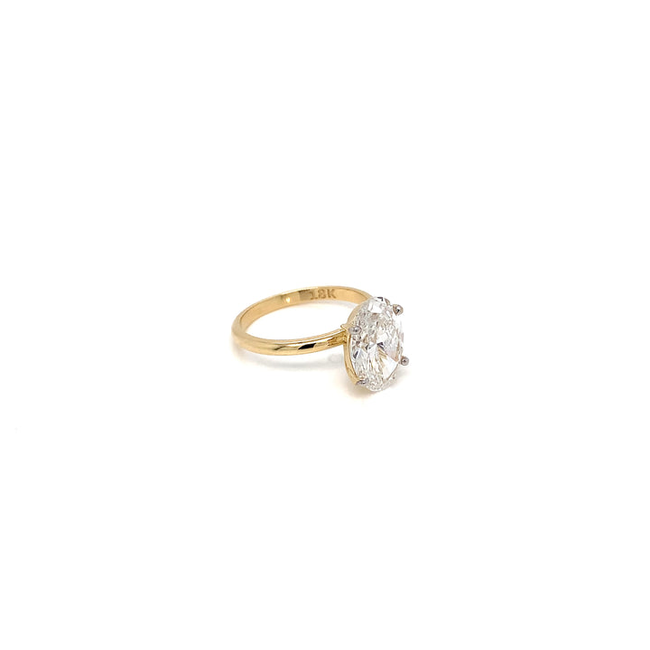 18K YG Oval Shape LAB Diamond Ring-1pc