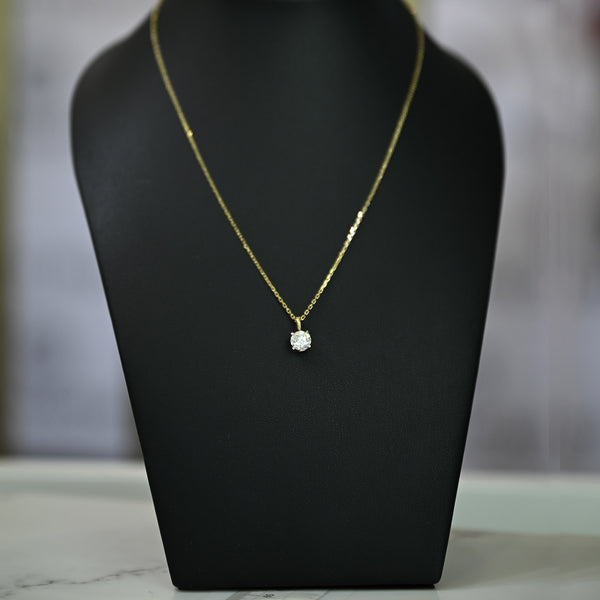14K YG Solitaire LAB Diamond Pendant-1pc