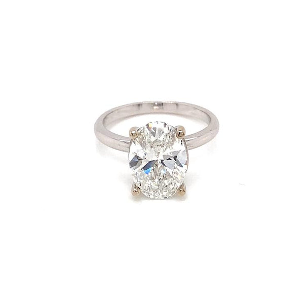 18K WG Oval Shape Lab Grown Diamond Ring-1pc
