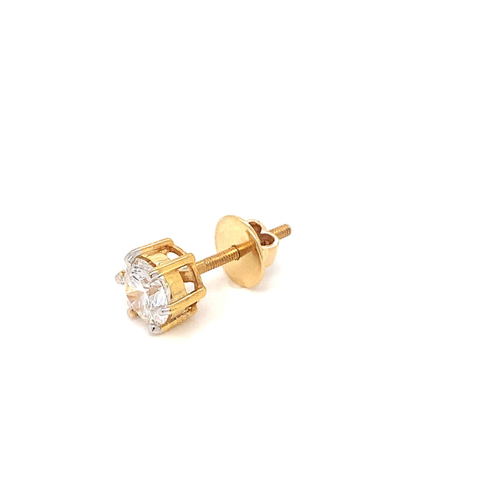14K YG LAB Grown Diamond Stud-1pc