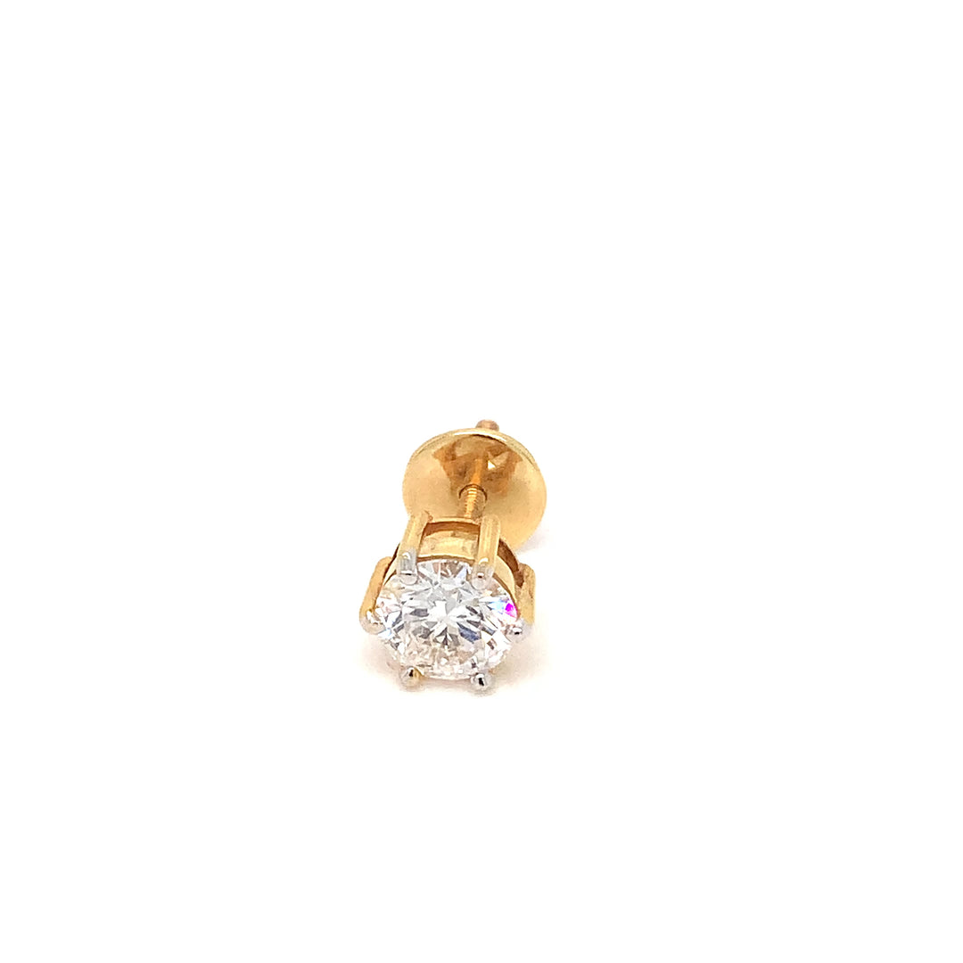14K YG LAB Grown Diamond Stud-1pc