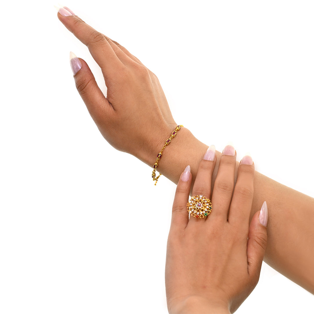 18K YG Bracelet with Natural Ruby