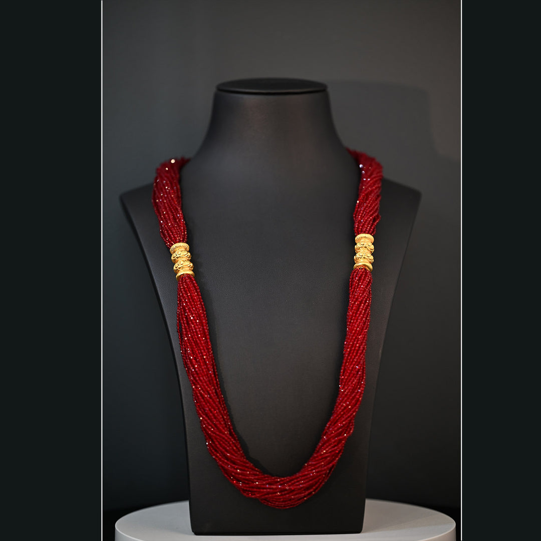 Traditional YG Red Crystal Necklace-1pc