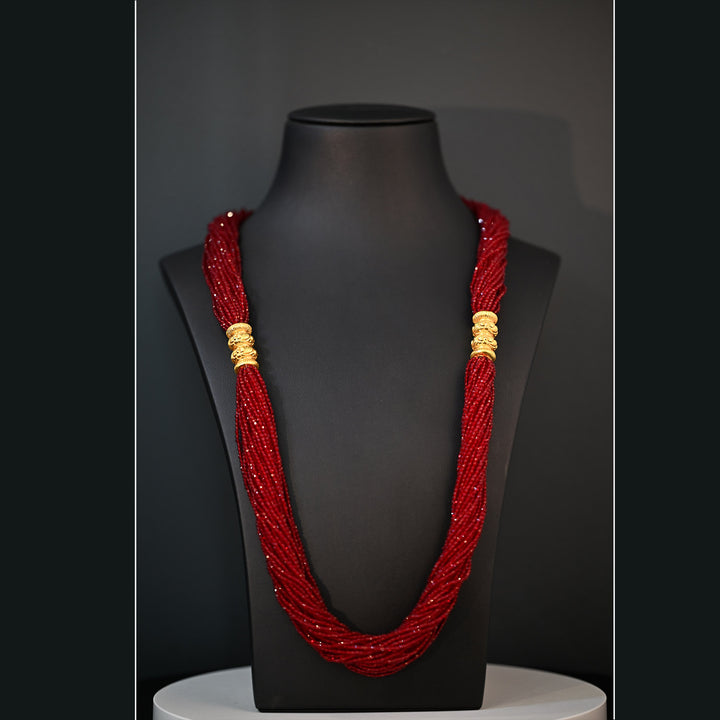 Traditional YG Red Crystal Necklace-1pc