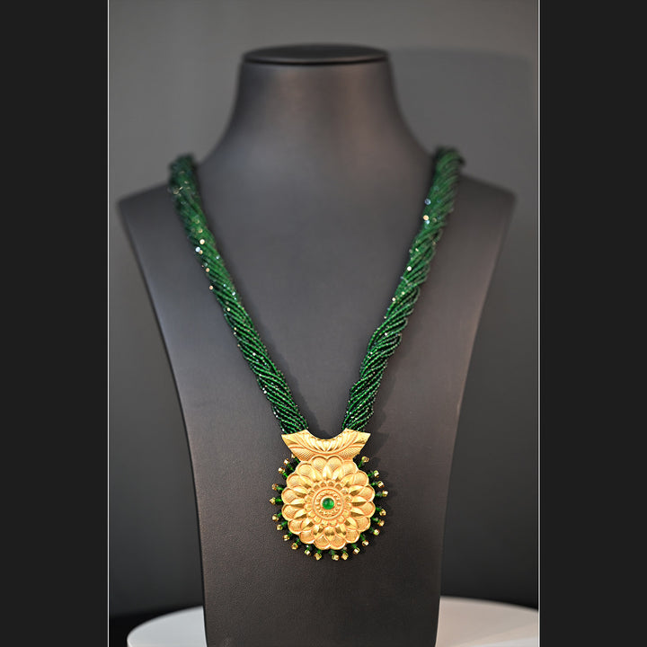 Traditional YG Green Crystal Pendant-1pc