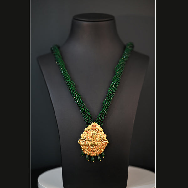 Traditional YG Green Crystal Pendant-1pc