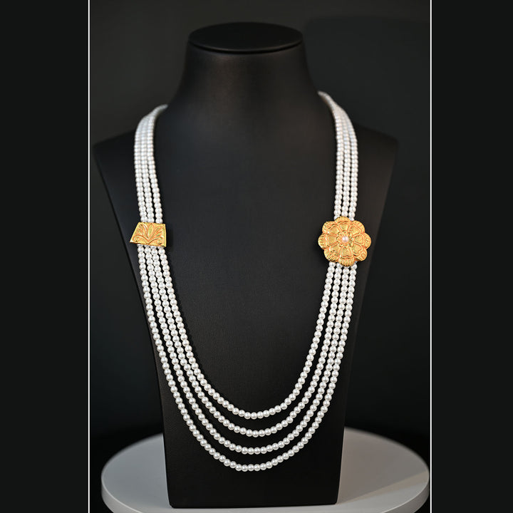 Traditional YG Synthetic Pearl Chandrahaar-1pc