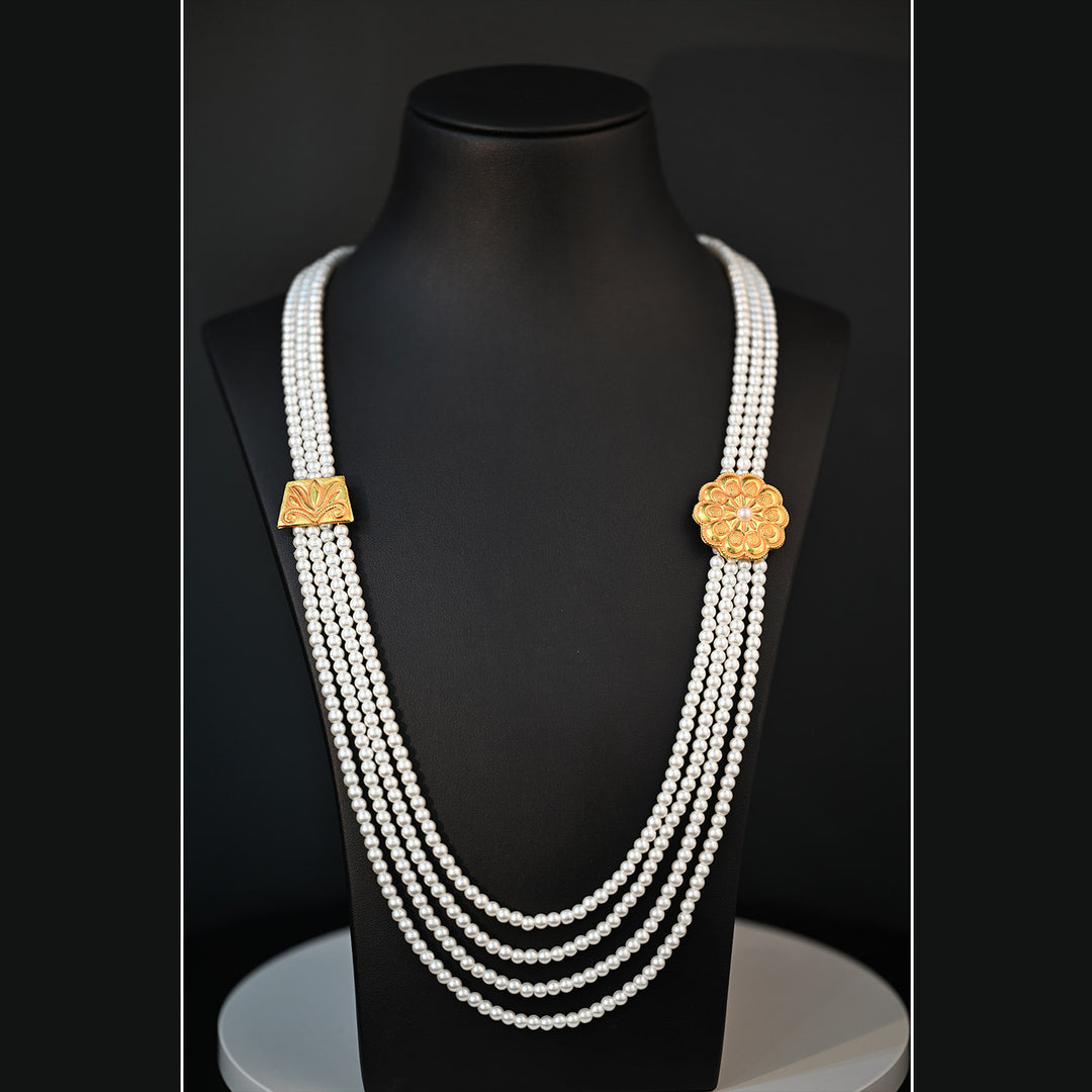 Traditional YG Synthetic Pearl Chandrahaar-1pc