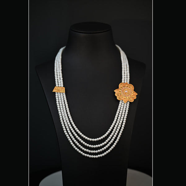Traditional YG Synthetic Pearl Chandrahaar-1pc