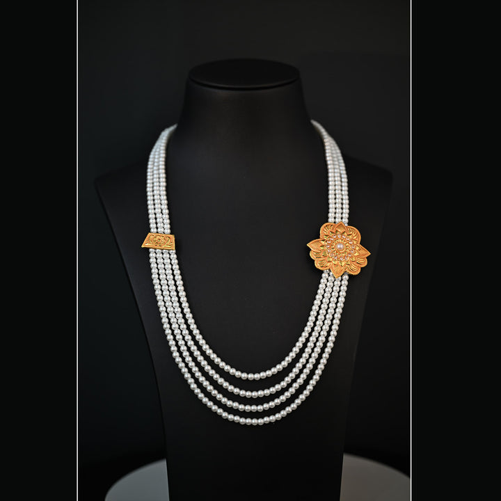 Traditional YG Synthetic Pearl Chandrahaar-1pc