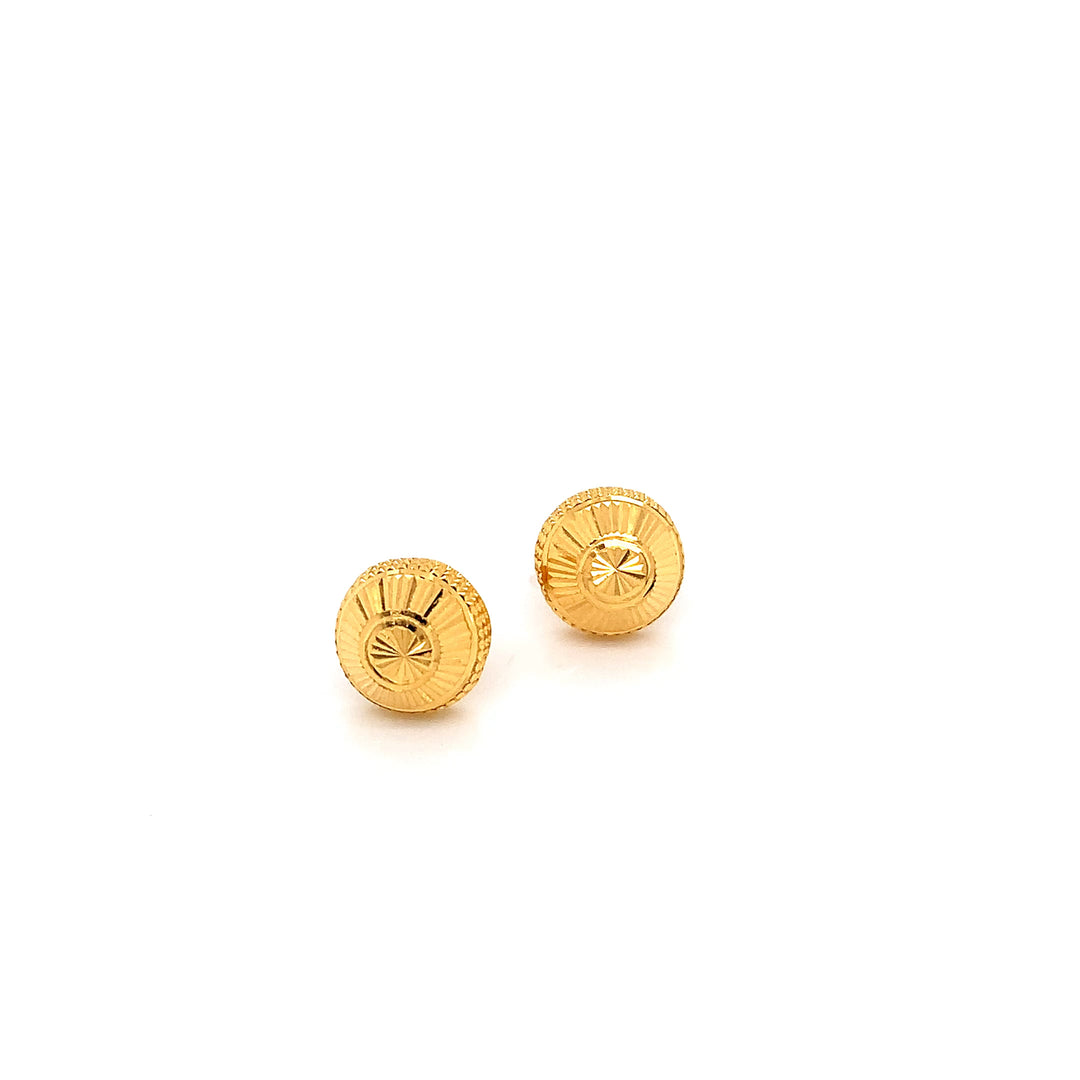 22K YG Fancy Stud Earring-1pair