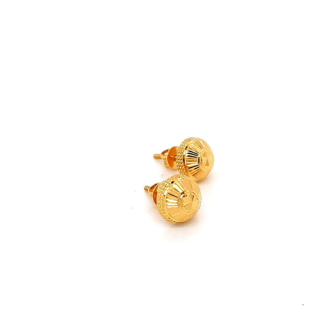 22K YG Fancy Stud Earring-1pair