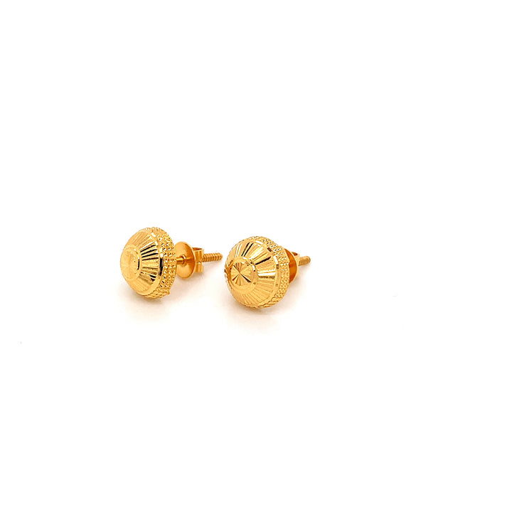 22K YG Fancy Stud Earring-1pair
