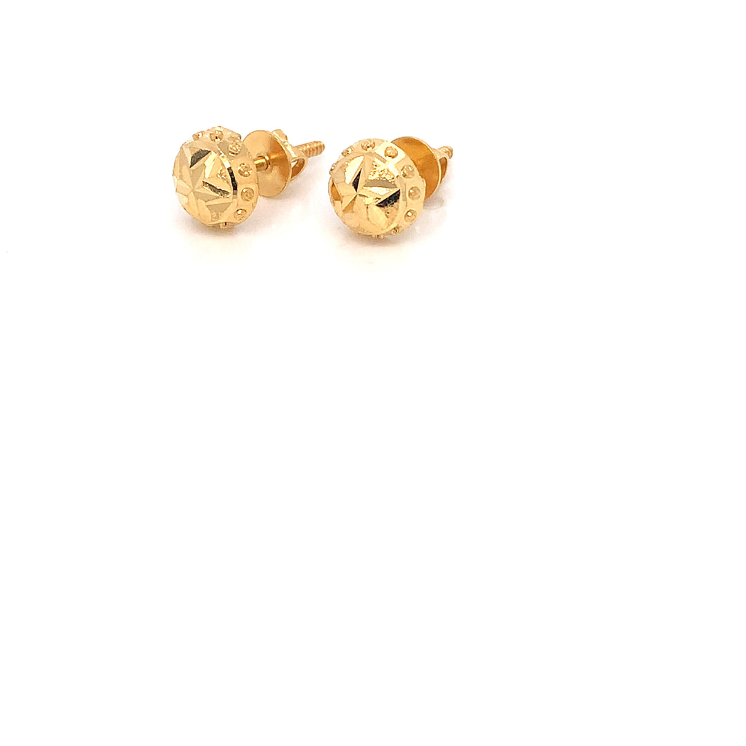 22K YG Fancy Stud Earring-1pair