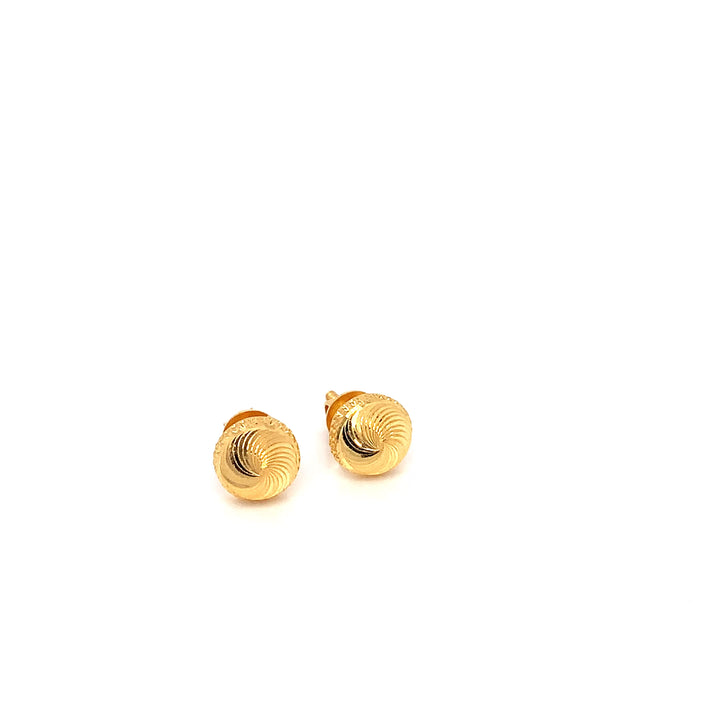22K YG Fancy Stud Earring-1pair