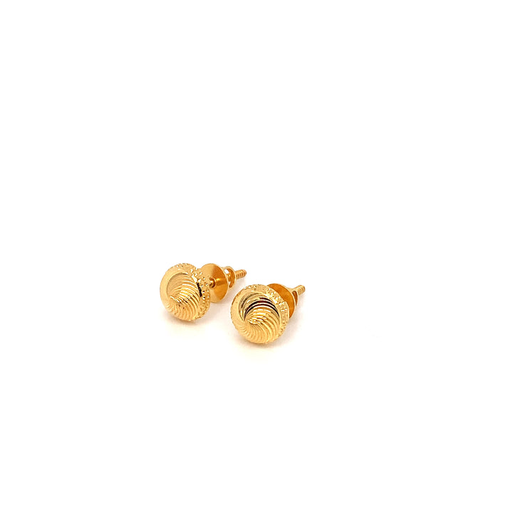 22K YG Fancy Stud Earring-1pair