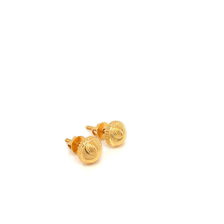 22K YG Fancy Stud Earring-1pair