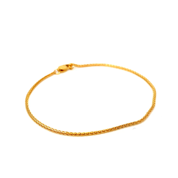 22K YG Wheat Bracelet-1pc
