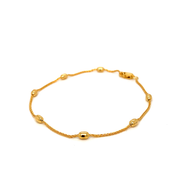 22K YG Ball Bracelet-1pc