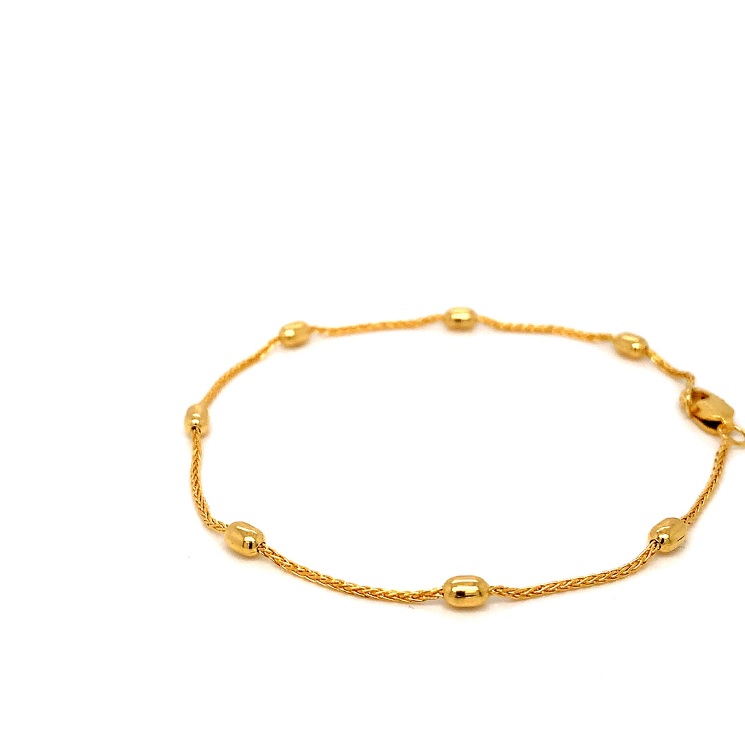 22K YG Ball Bracelet-1pc