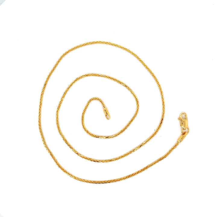 22K YG Unisex Wheat Chain-1pc