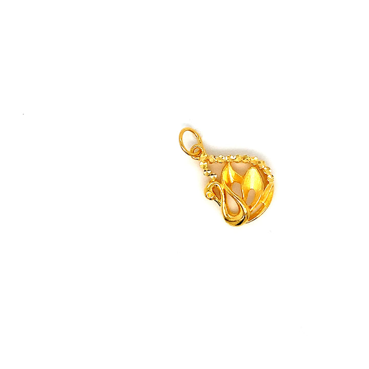 22K YG Swan Pendant-1pc