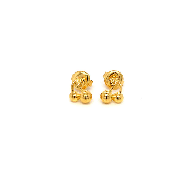 22K YG Fancy Stud Earring-1pair