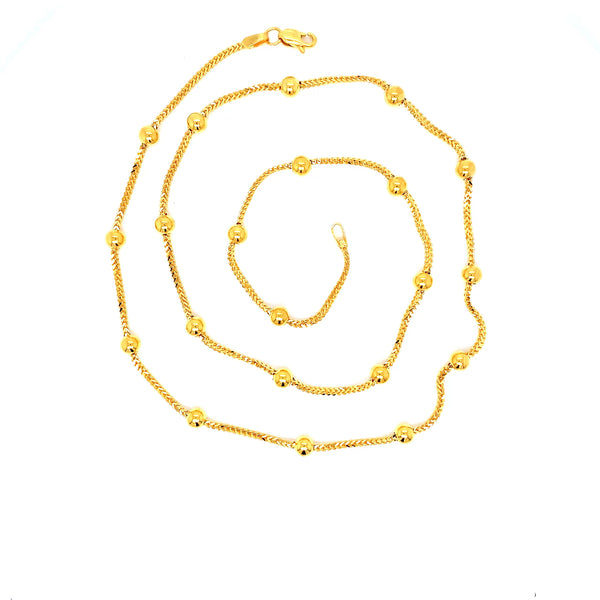 22K YG Fancy Heart Necklace-1pc