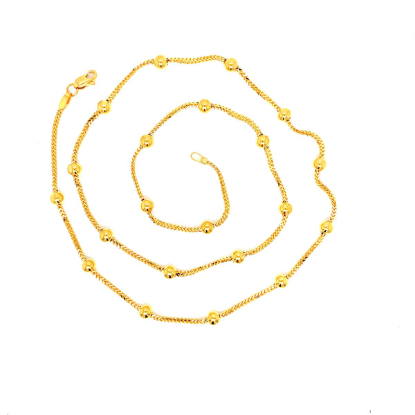 22K YG Fancy Heart Necklace-1pc