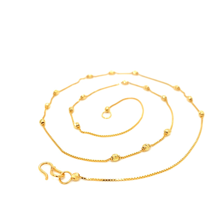 22K YG Ball Necklace-1pc