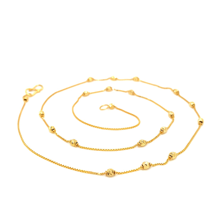 22K YG Ball Necklace-1pc