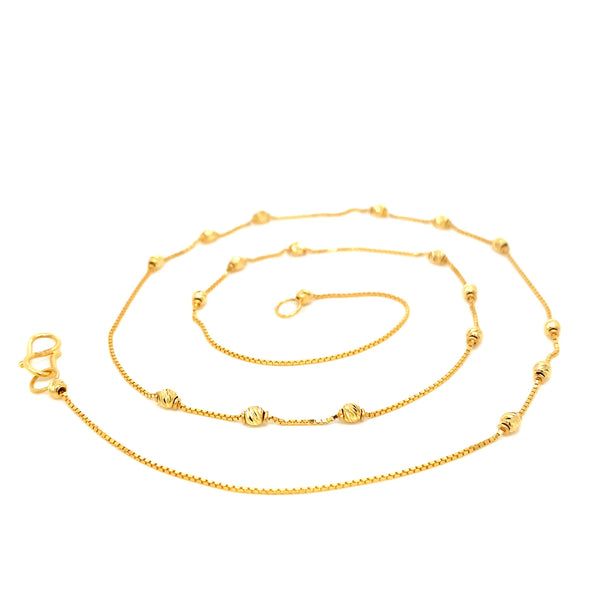 22K YG Ball Necklace-1pc
