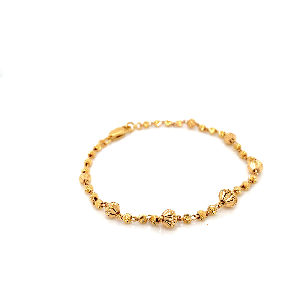 22K YG Ball Bracelet-1pc