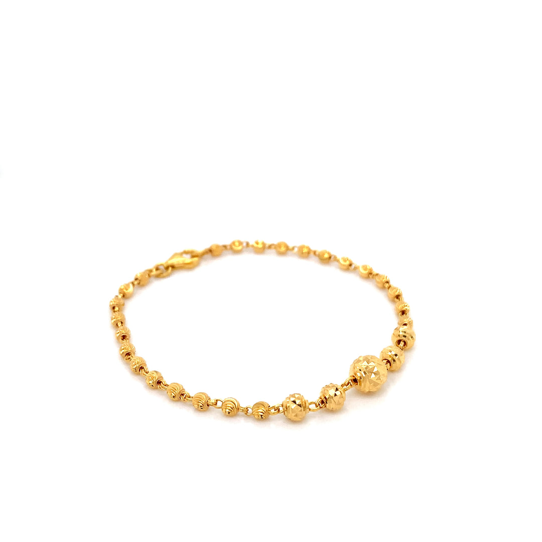 22K YG Ball Bracelet-1pc