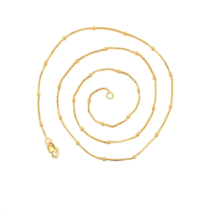 22K YG Unisex Ball Chain-1pc