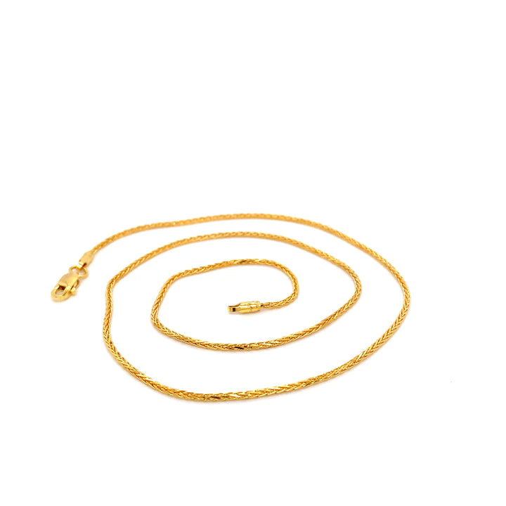 22K YG Wheat Chain-1pc