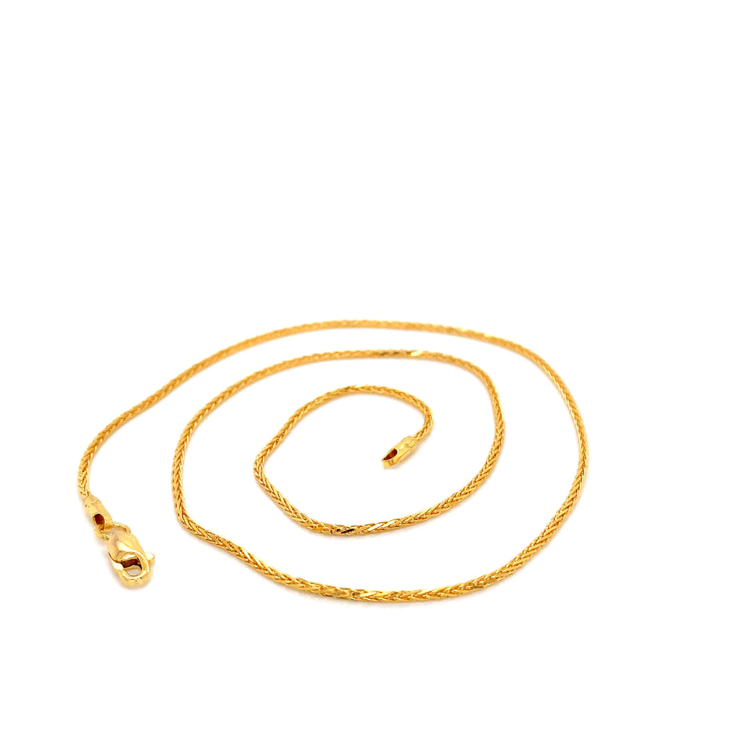 22K YG Wheat Chain-1pc