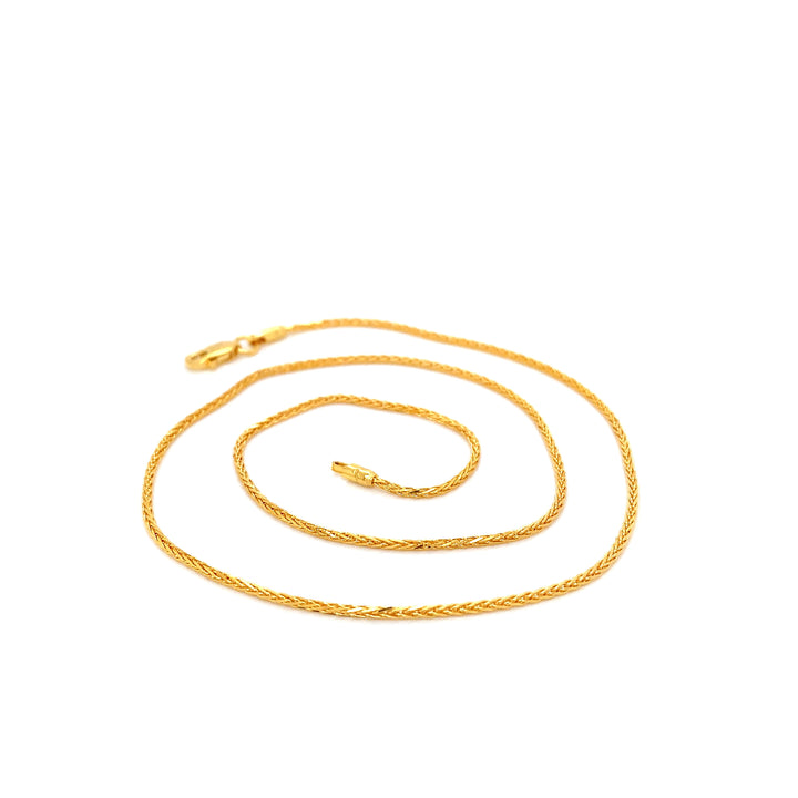 22K YG Wheat Chain-1pc