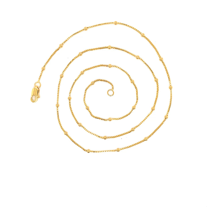 22K YG Unisex Ball Chain-1pc