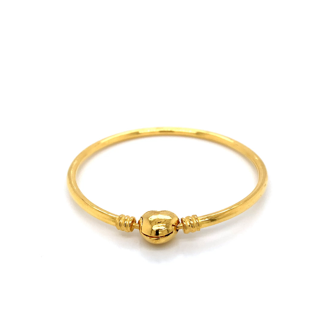 22K YG Heart Bangle-1pc