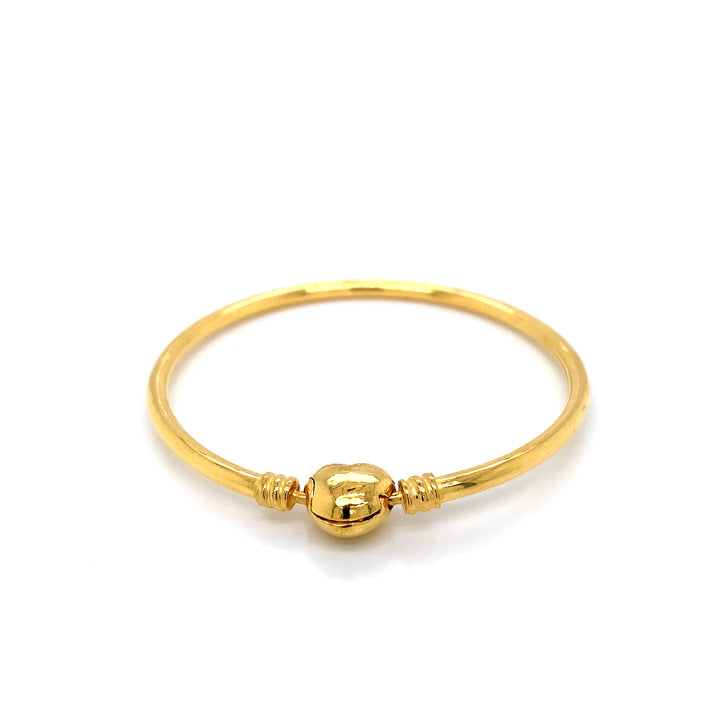 22K YG Heart Bangle-1pc